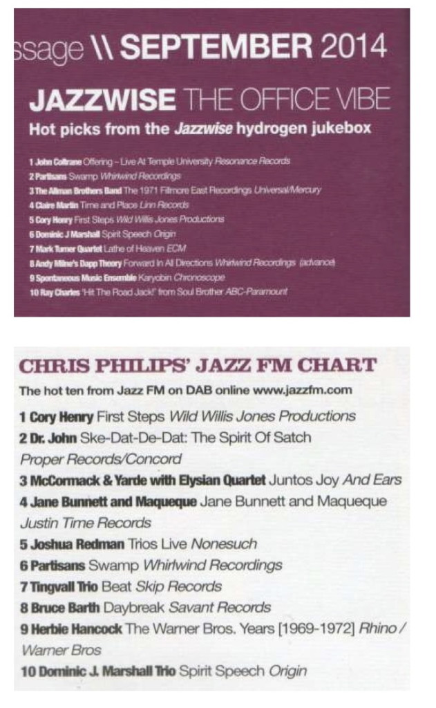 Jazzwise charts - September 14 copy