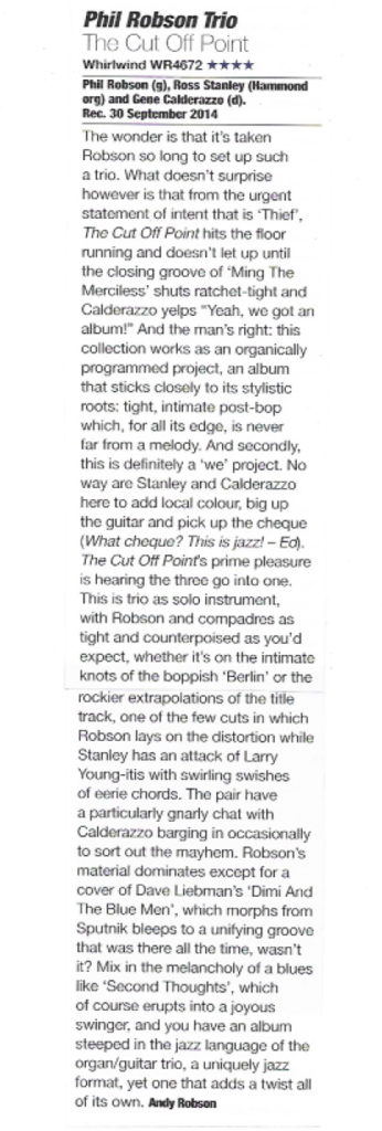 Jazzwise review The Cut Off Point copy